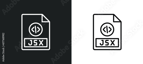 jsx line icon in white and black colors. jsx flat vector icon from jsx collection for web, mobile apps and ui.