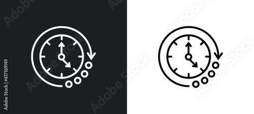 time passing line icon in white and black colors. time passing flat vector icon from time passing collection for web, mobile apps and ui.