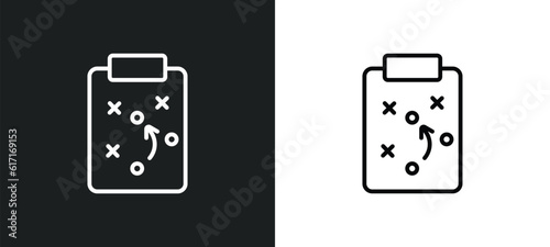 tactics line icon in white and black colors. tactics flat vector icon from tactics collection for web, mobile apps and ui.