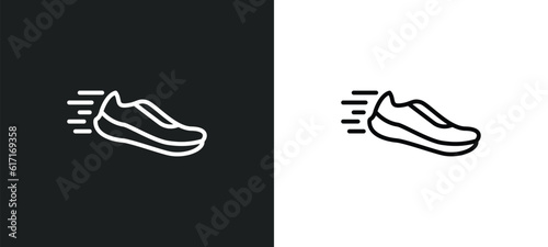 runner line icon in white and black colors. runner flat vector icon from runner collection for web, mobile apps and ui.