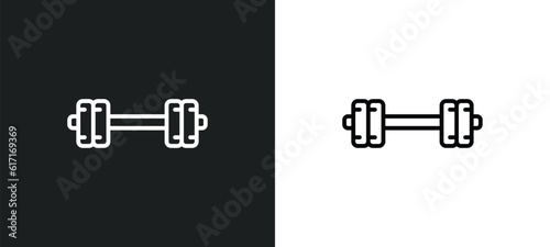 body building line icon in white and black colors. body building flat vector icon from body building collection for web, mobile apps and ui.