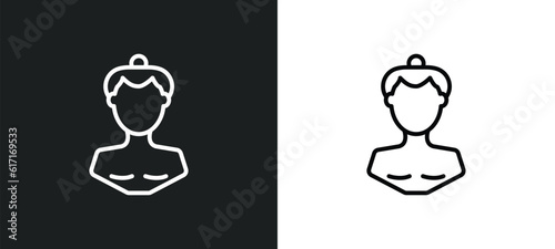 sumo fighter line icon in white and black colors. sumo fighter flat vector icon from sumo fighter collection for web, mobile apps and ui.