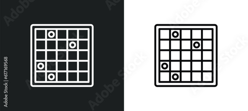 family board games line icon in white and black colors. family board games flat vector icon from family board games collection for web, mobile apps and ui.