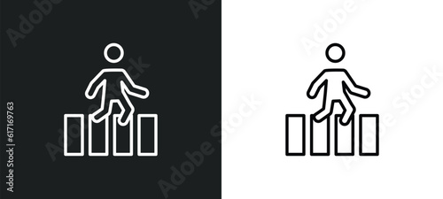 crossing road line icon in white and black colors. crossing road flat vector icon from crossing road collection for web, mobile apps and ui.
