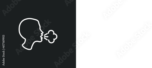 cough line icon in white and black colors. cough flat vector icon from cough collection for web, mobile apps and ui.