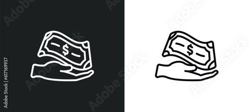buyer line icon in white and black colors. buyer flat vector icon from buyer collection for web, mobile apps and ui.
