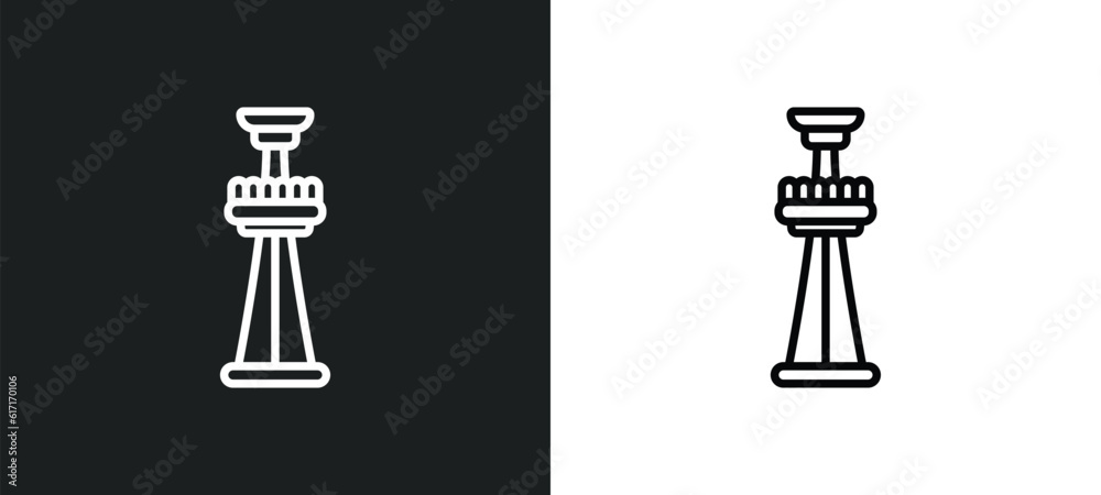 tower freefall line icon in white and black colors. tower freefall flat vector icon from tower freefall collection for web, mobile apps and ui. tower freefall line icon in white and black colors. tower freefall flat vector icon from tower freefall collection for web, mobile apps and ui.