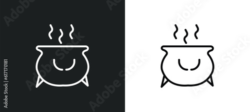 caudron line icon in white and black colors. caudron flat vector icon from caudron collection for web, mobile apps and ui.