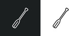 oars line icon in white and black colors. oars flat vector icon from oars collection for web, mobile apps and ui.