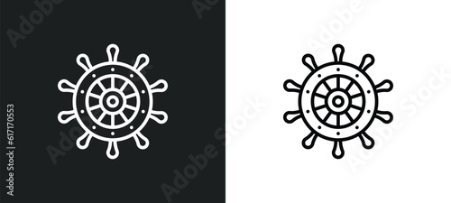 helm line icon in white and black colors. helm flat vector icon from helm collection for web, mobile apps and ui.
