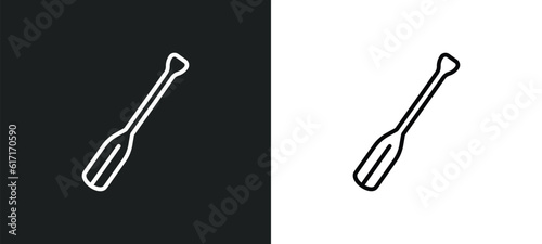 oars line icon in white and black colors. oars flat vector icon from oars collection for web, mobile apps and ui. photo
