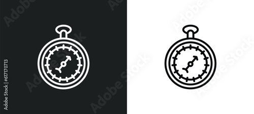 barometer line icon in white and black colors. barometer flat vector icon from barometer collection for web, mobile apps and ui.
