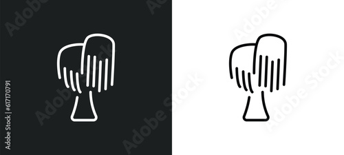 black willow tree line icon in white and black colors. black willow tree flat vector icon from willow tree collection for web, mobile apps and ui.