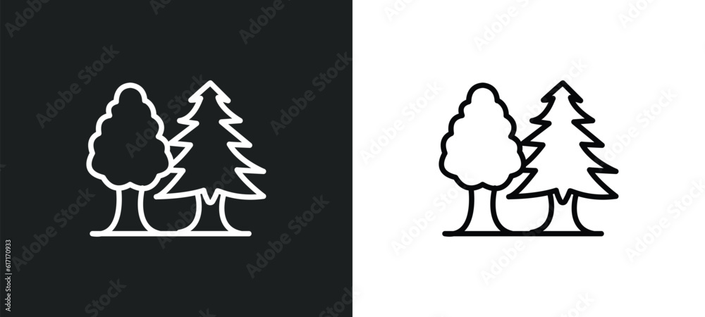 tree with white foliage line icon in white and black colors. tree with white foliage flat vector icon from tree with foliage collection for web, mobile apps and ui. tree with white foliage line icon in white and black colors. tree with white foliage flat vector icon from tree with foliage collection for web, mobile apps and ui.