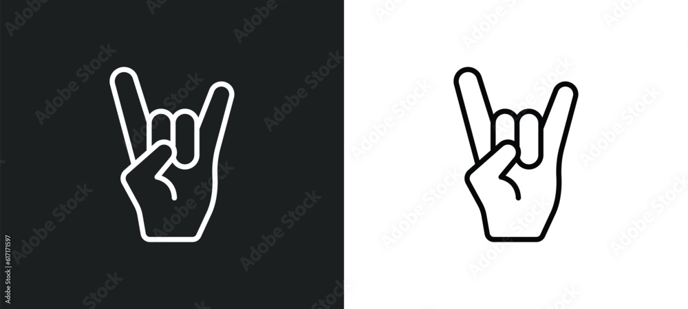 heavy metal line icon in white and black colors. heavy metal flat vector icon from heavy metal collection for web, mobile apps and ui. heavy metal line icon in white and black colors. heavy metal flat vector icon from heavy metal collection for web, mobile apps and ui.