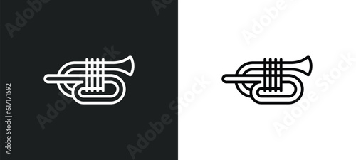 cornet line icon in white and black colors. cornet flat vector icon from cornet collection for web, mobile apps and ui.