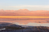 View of Chaxa lagoon at sunset