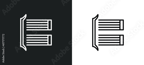 bracket line icon in white and black colors. bracket flat vector icon from bracket collection for web, mobile apps and ui.