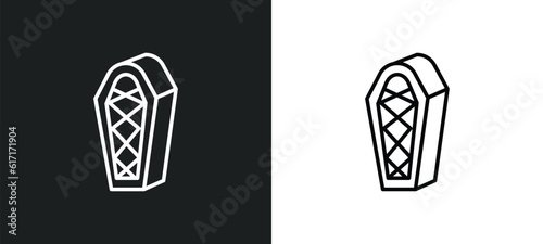 sarcophagus line icon in white and black colors. sarcophagus flat vector icon from sarcophagus collection for web, mobile apps and ui.