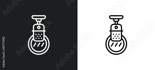 condenser line icon in white and black colors. condenser flat vector icon from condenser collection for web, mobile apps and ui.