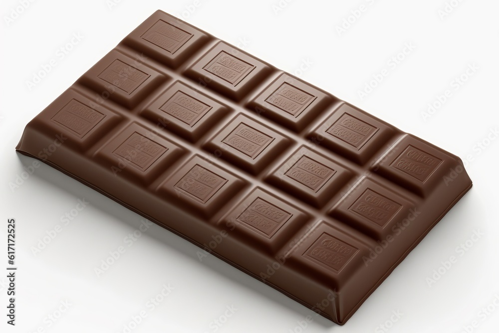 Chocolate bar on a white background generated by AI Chocolate bar on a white background generated by AI