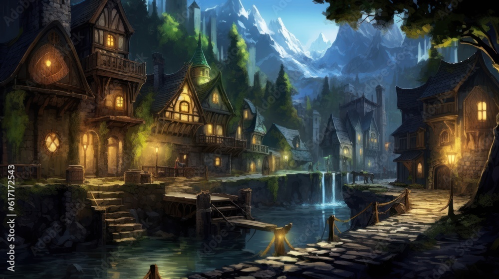 Fototapeta premium Fantasy RPG Surroundings Game Artwork