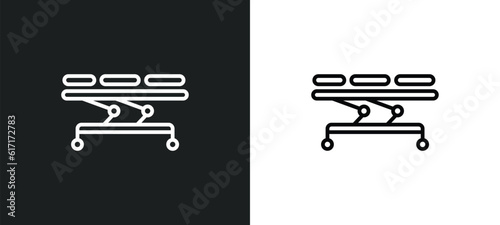 table of treatments line icon in white and black colors. table of treatments flat vector icon from table of treatments collection for web, mobile apps and ui.