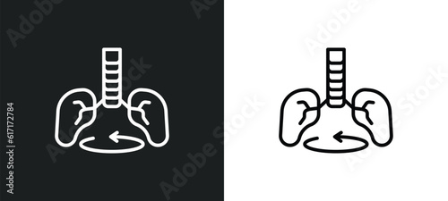 breath control line icon in white and black colors. breath control flat vector icon from breath control collection for web, mobile apps and ui.