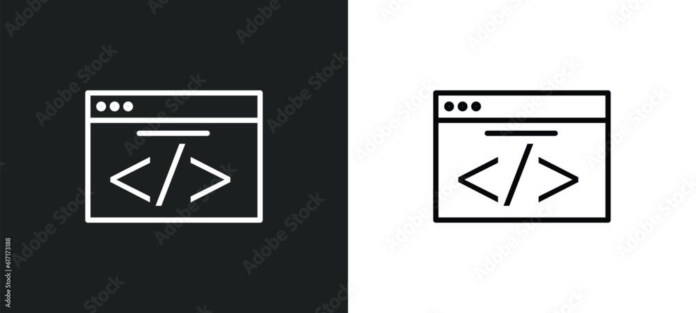 webcode line icon in white and black colors. webcode flat vector icon from webcode collection for web, mobile apps and ui. webcode line icon in white and black colors. webcode flat vector icon from webcode collection for web, mobile apps and ui.