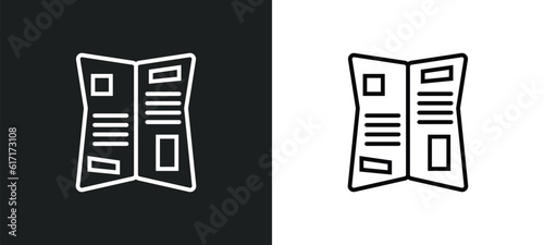 gazette line icon in white and black colors. gazette flat vector icon from gazette collection for web, mobile apps and ui.