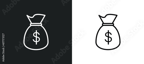 get money line icon in white and black colors. get money flat vector icon from get money collection for web, mobile apps and ui.