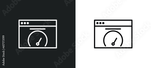 velocity test line icon in white and black colors. velocity test flat vector icon from velocity test collection for web, mobile apps and ui. © IconArt
