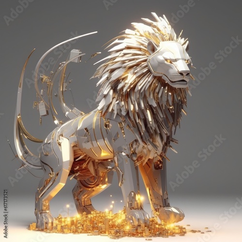 Lion made with crystal