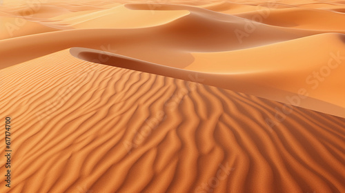 Aerial view of desert sand dunes: golden hour, undulating patterns, high contrast, crisp detail, 8k