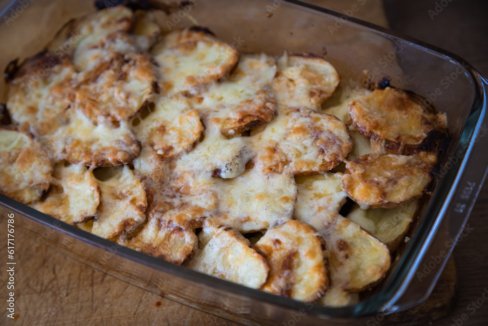 Roast potato moussaka ready for serving Roast potato moussaka ready for serving