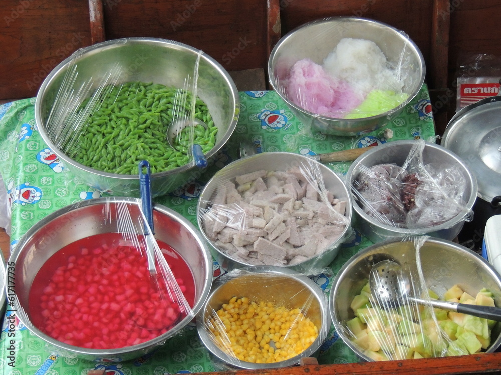 Thai desserts, Lod chong, Thapthim Krop Thai desserts, Lod chong, Thapthim Krop