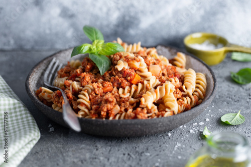 Pasta with bolognese and vegetables