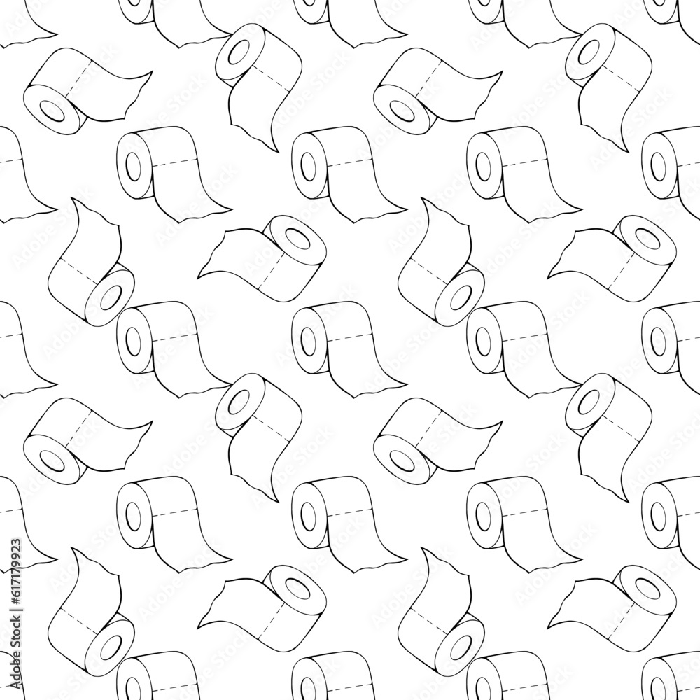 Toilet paper rolls seamless pattern. Vector illustration