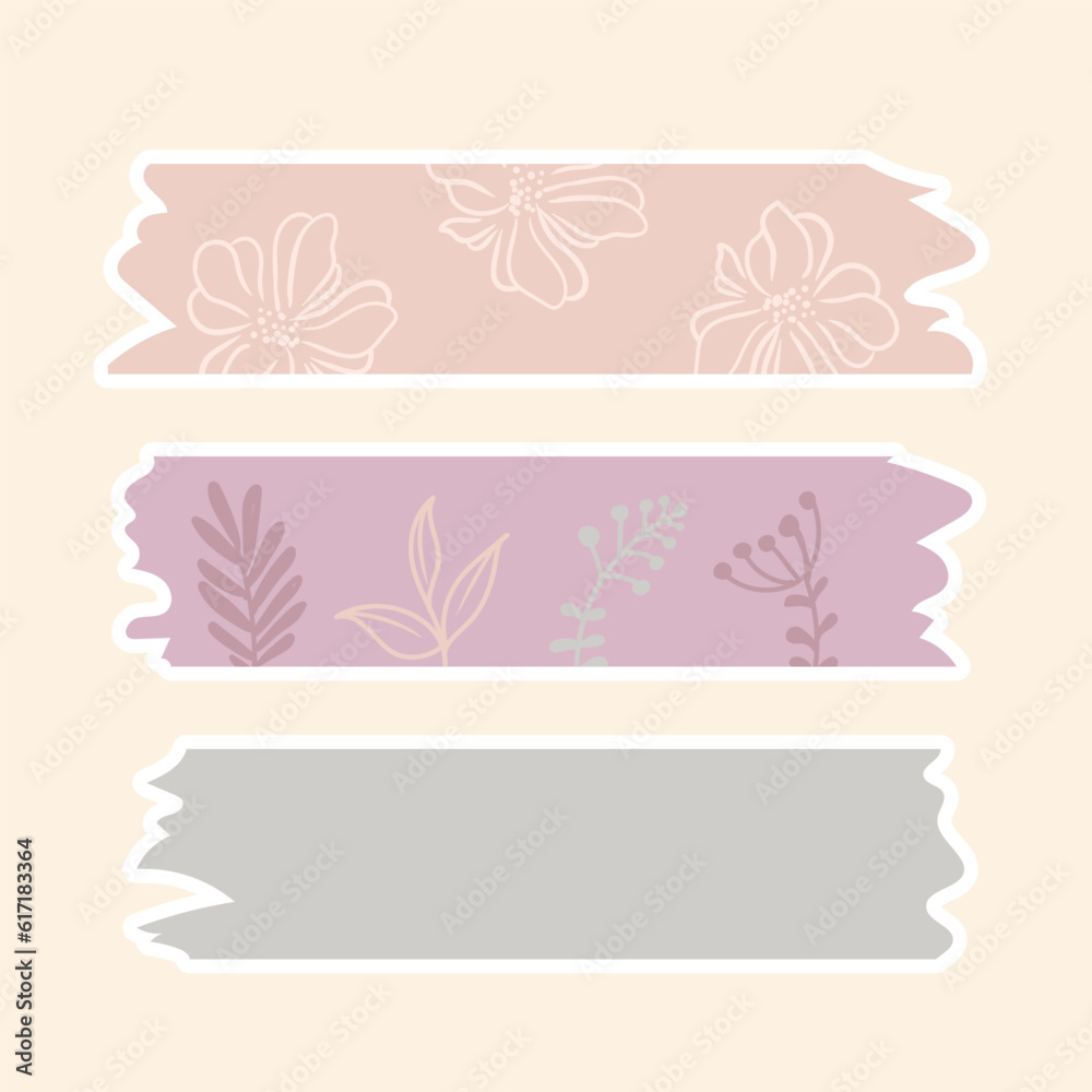 Cute paper notes in pastel colors. Stickers. Simple page. Stationary set. Notes and postcards for notes. Printable planner stickers. A note on the to-do list. Decorative element of planning. Vector