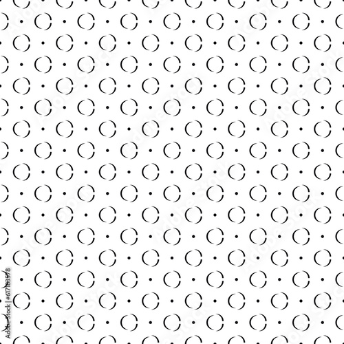 Seamless circles, curves pattern. Rounds ornament. Dots image. Geometric vector. Tribal backdrop. Dotted background. Polka dot motif. Ethnic textile print, abstract wallpaper, digital folk design