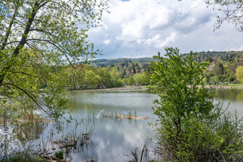 Spring Landscape of Pancharevo lake, Bulgaria photo