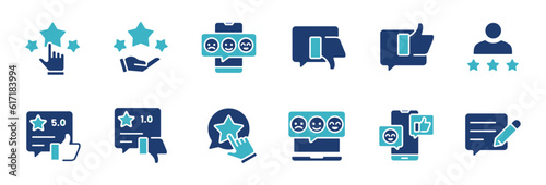 feedback review satisfaction icon set customers rating  symbol vector client survey of service evaluation opinion line illustration