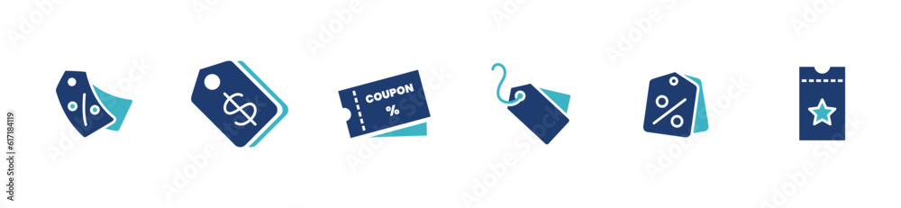 label price tag icon set vector discount coupon sale promotion symbol illustration modern designs