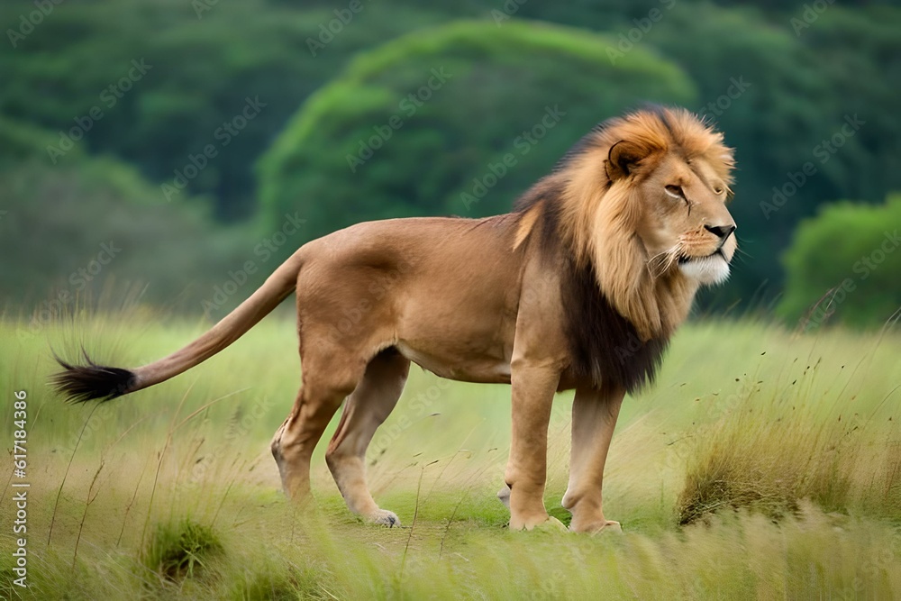 lion in the wildgenerated by AI technology 