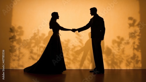 Together Hand in Hand as silhouette illustration - beautiful wallpaper