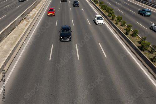 M30 ring road lanes around Madrid with usual morning traffic © Toyakisfoto.photos