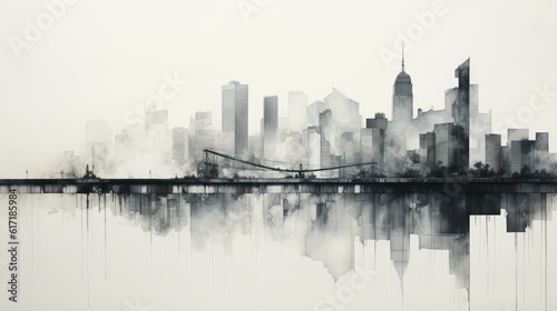 inspiring linear minimalist modern monochromatic cityscape  © Photo And Art Panda