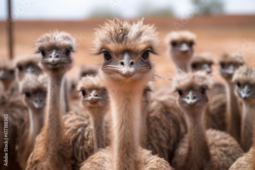  ostrich farm. Neural network AI generated © Margo_Alexa