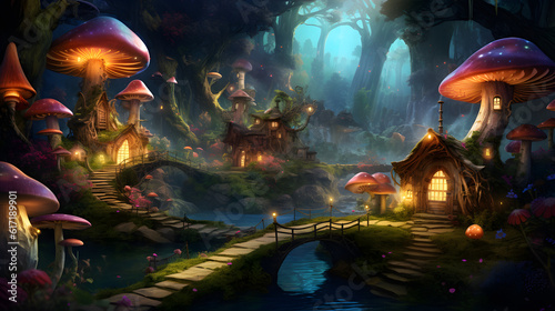 gnome village nestled within a lush forest © Forge Spirit