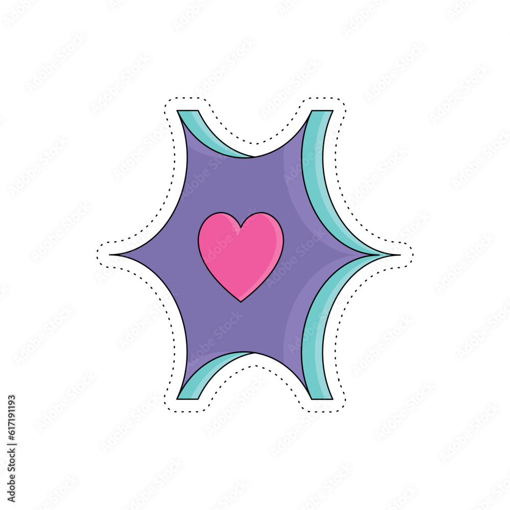 Isolated cute colored groovy bubble chat sticker icon Vector illustration